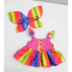 Rainbow Fairy Dress & Wings Set For Build-A-Bear Workshop
